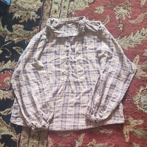 Plaid Button-Up Long Sleeve Shirt